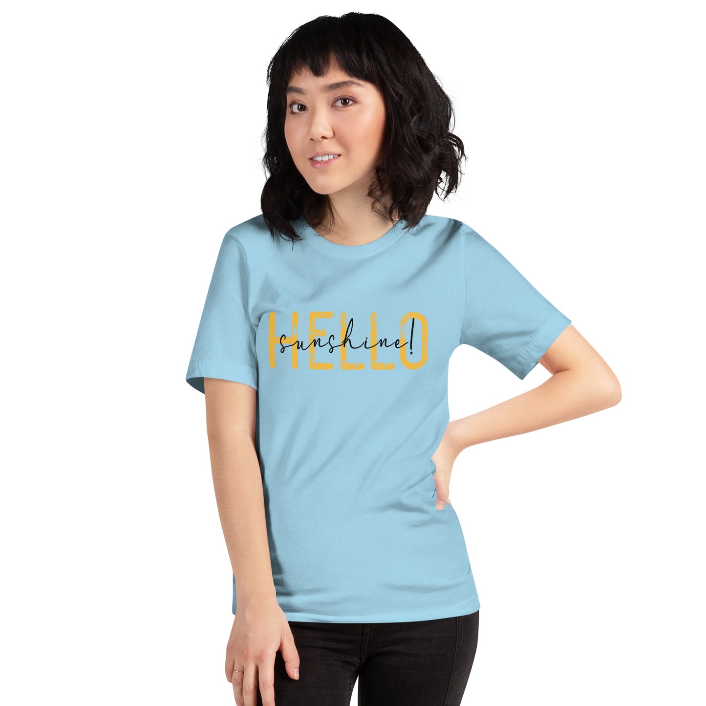 Hello Sunshine Yellow & Black Unisex T-shirt