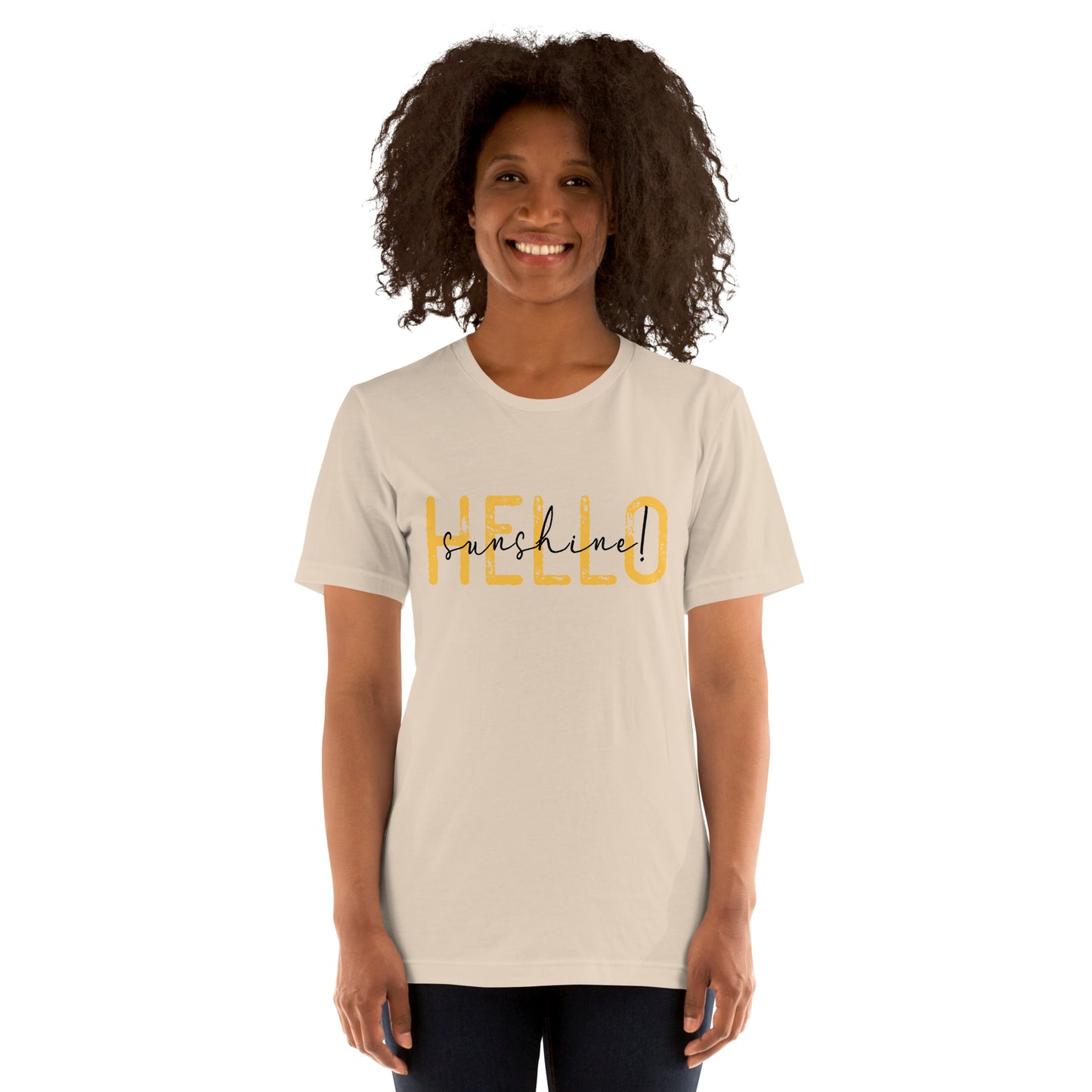 Hello Sunshine Yellow & Black Unisex T-shirt