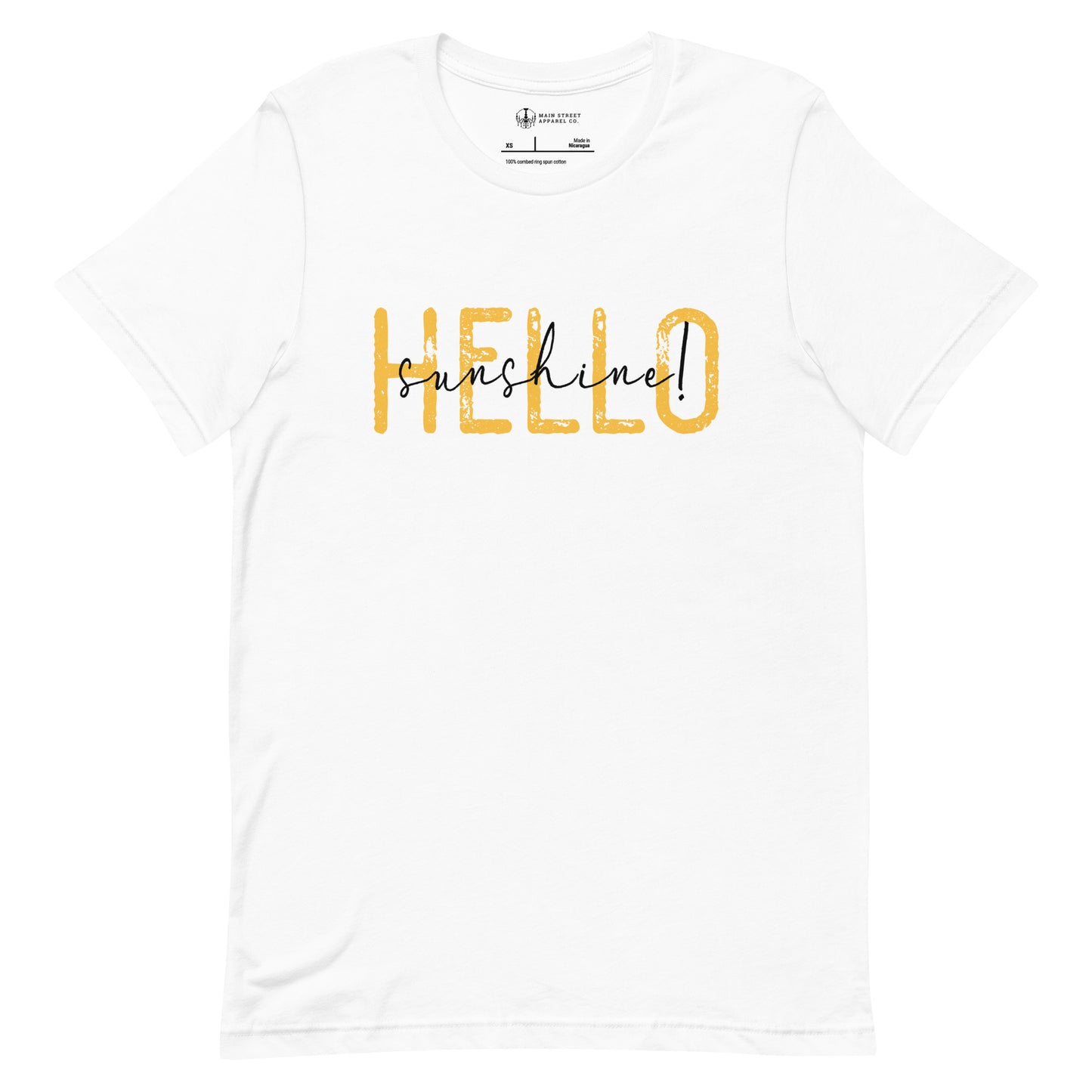 Hello Sunshine Yellow & Black Unisex T-shirt